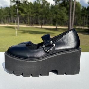 Black Platform Mary Jane Shoes